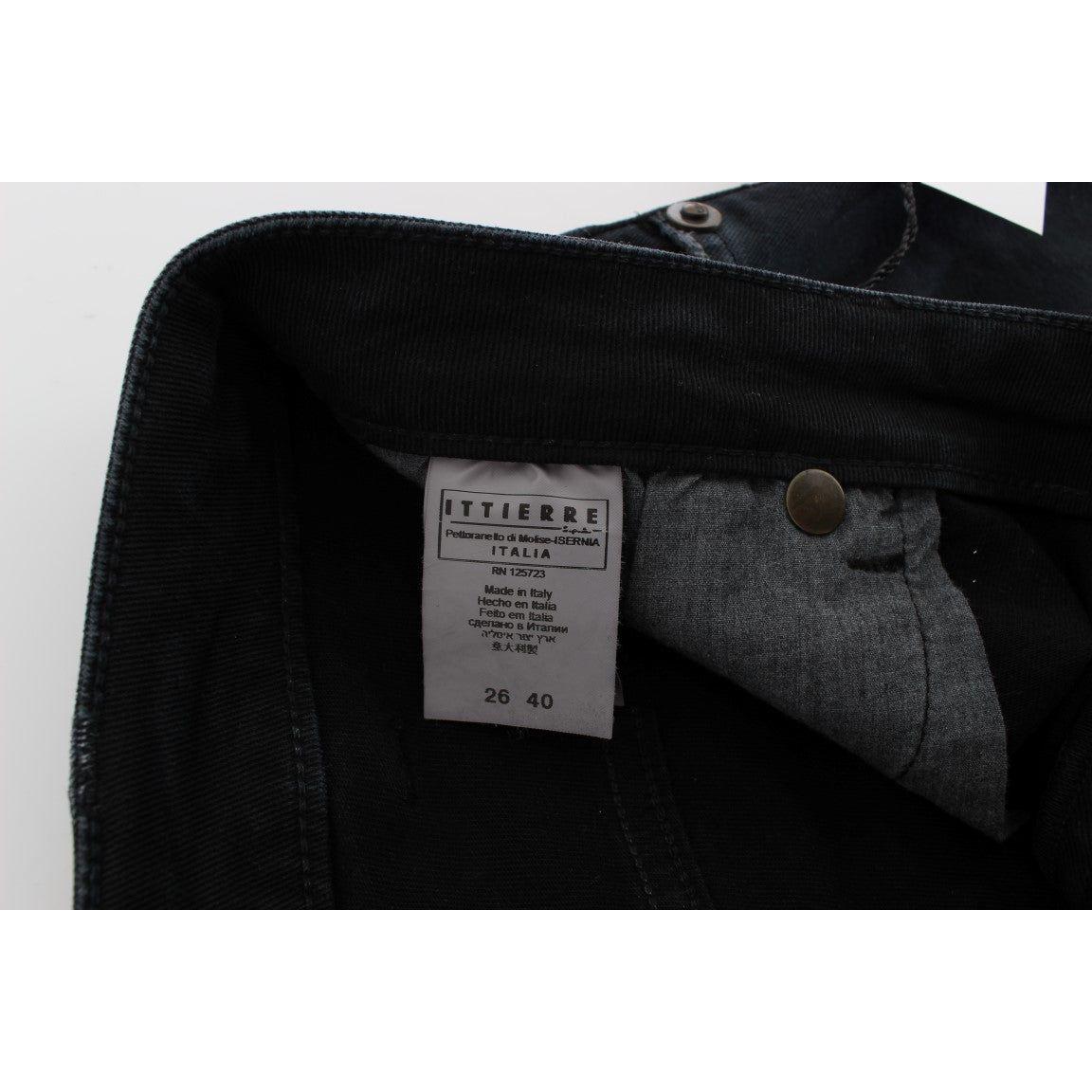 Cavalli Blue Cotton Stretch Baggy Relax Jeans Cavalli