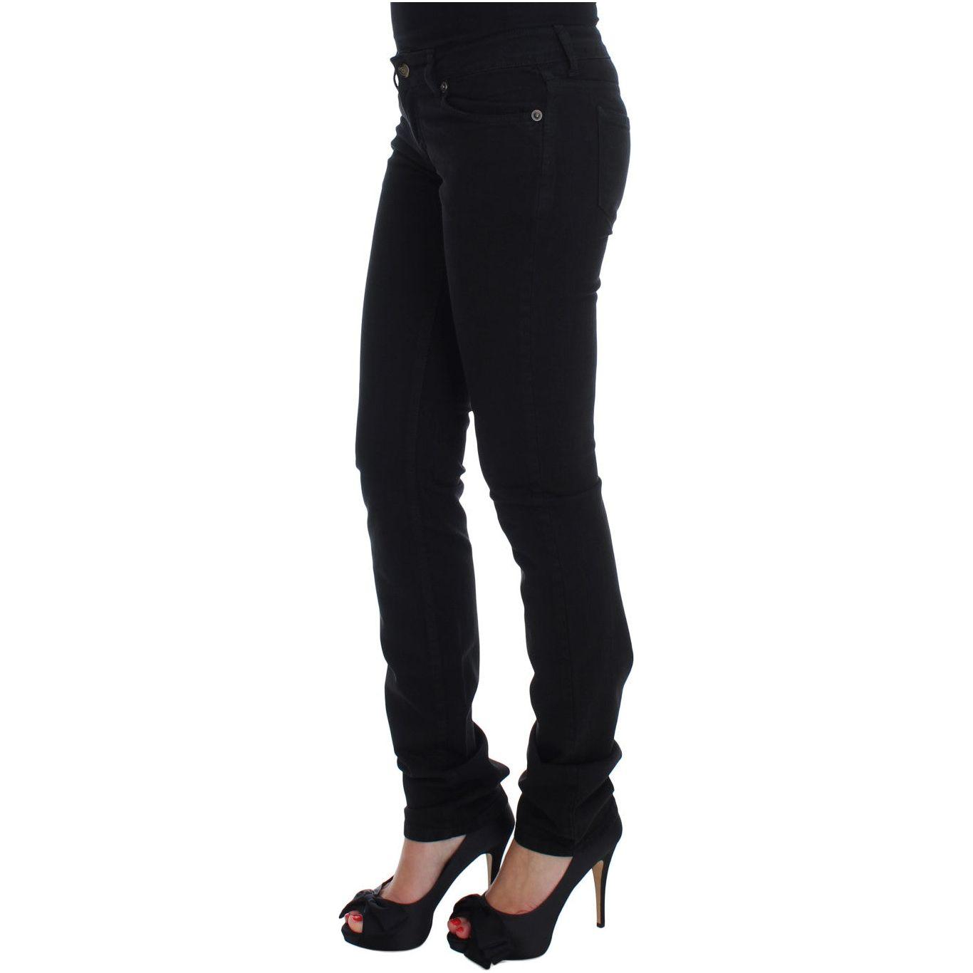 Cavalli Black Cotton Stretch Slim Skinny Fit Jeans Cavalli