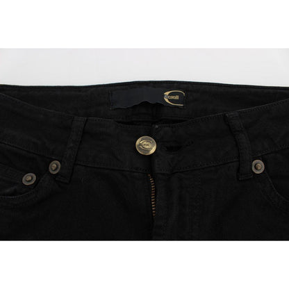 Cavalli Black Cotton Stretch Slim Skinny Fit Jeans Cavalli
