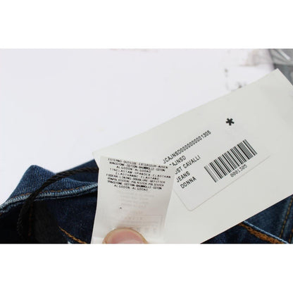 Cavalli Blue Cotton Stretch Low Waist Jeans Cavalli