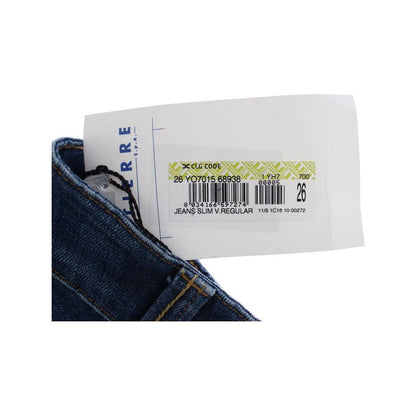 Cavalli Blue Cotton Stretch Low Waist Jeans Cavalli