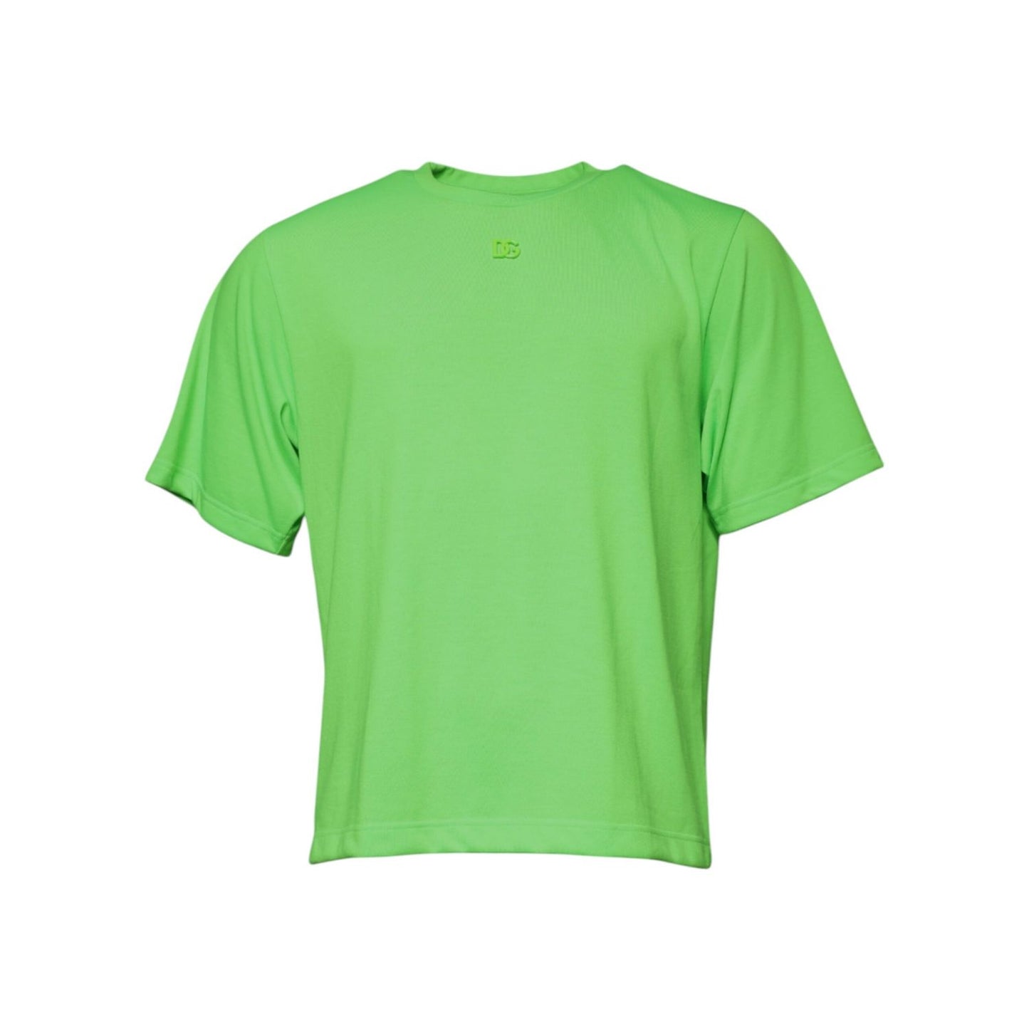 Dolce & Gabbana Green Logo Polyester Crew Neck T-shirt