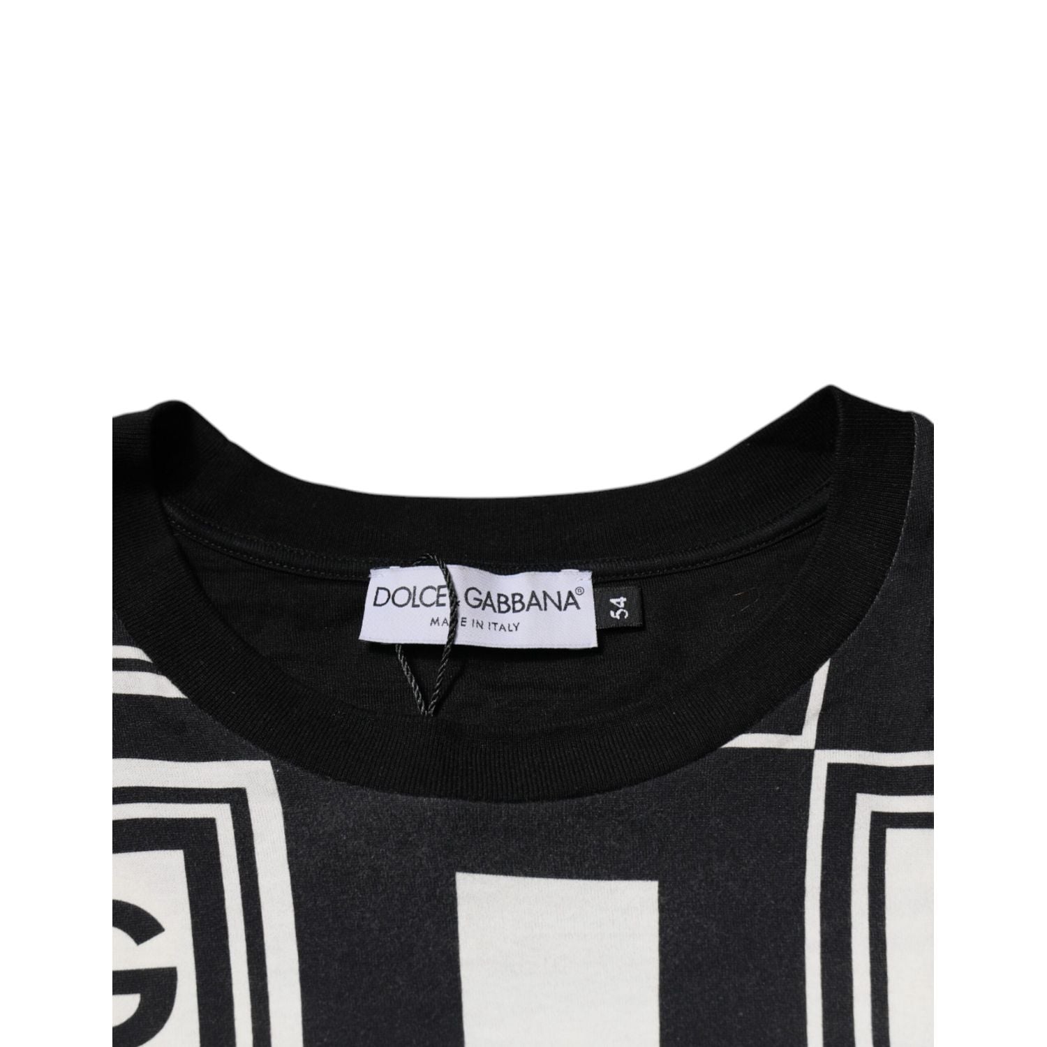 Dolce & Gabbana Black Logo Monogram Cotton Crew Neck T-shirt