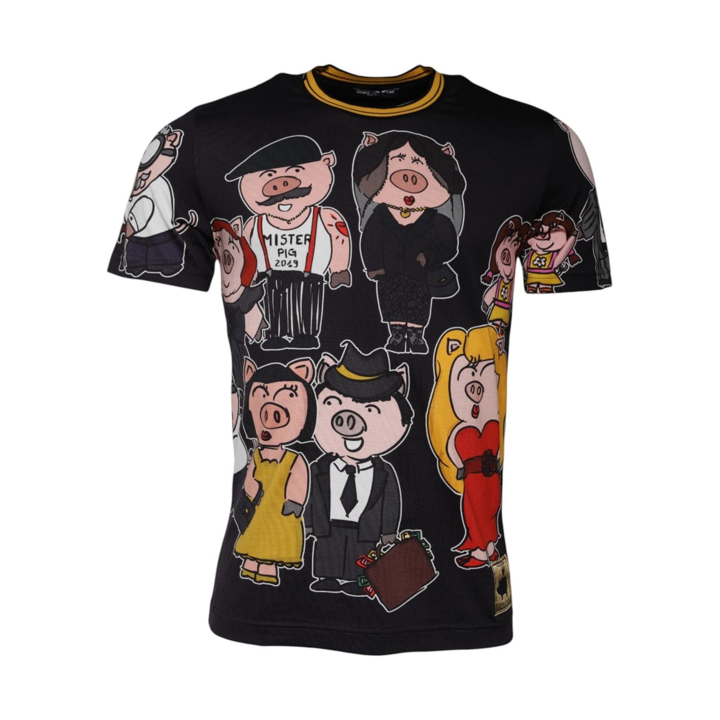 Dolce & Gabbana Black 2019 Year Of The Pig Crew Neck T-shirt