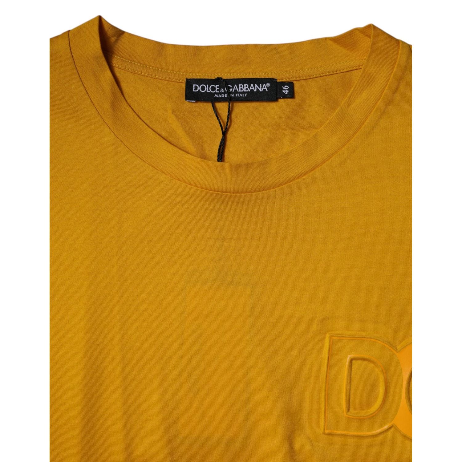 Dolce & Gabbana Dark Yellow Logo Crew Neck Short Sleeves T-shirt