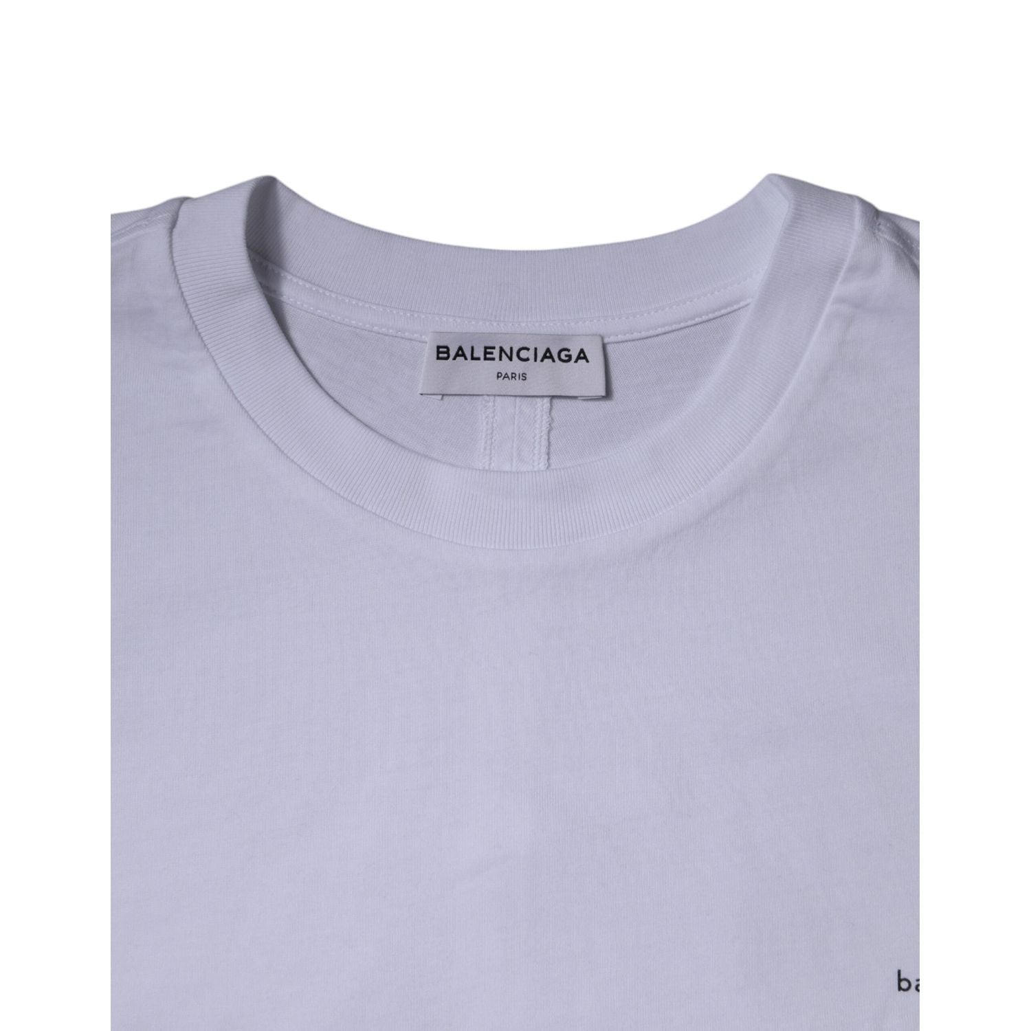 Balenciaga White Logo Cotton Jersey Crew Neck Short Sleeves T-shirt