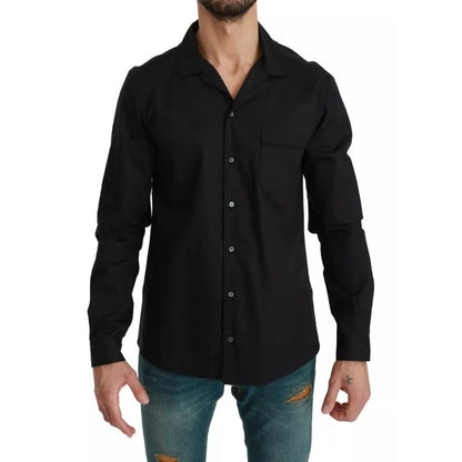 Dolce & Gabbana Blue Cotton Striped Pajama Lounge Shirt