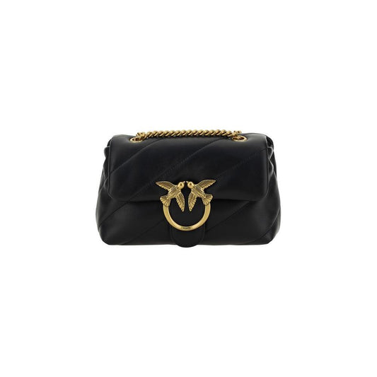PINKO Black Calf Leather Bos Taurus Shoulder Bag PINKO
