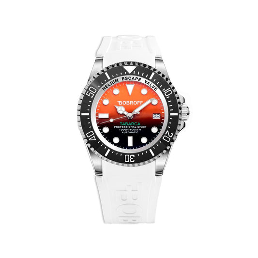 Bobroff White Rubber Sport Watch Bobroff