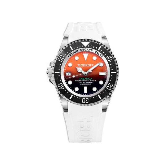 Bobroff White Rubber Watch Bobroff Light Gray