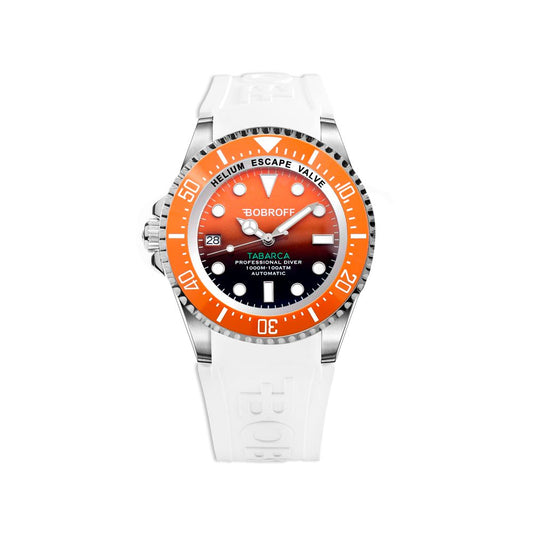Bobroff White Rubber Sport Watch Bobroff