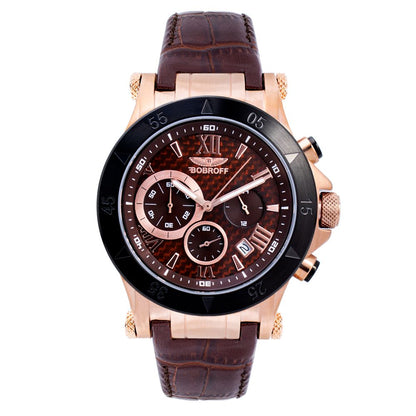 Bobroff Brown Leather Dress Watch 1728,67434610848,Accessories,Bobroff,Brown,Dress Watches - Watches - Accessories,Men,New with tags,Watches - Accessories