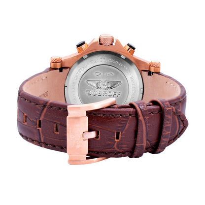 Bobroff Brown Leather Dress Watch 1728,67434610848,Accessories,Bobroff,Brown,Dress Watches - Watches - Accessories,Men,New with tags,Watches - Accessories