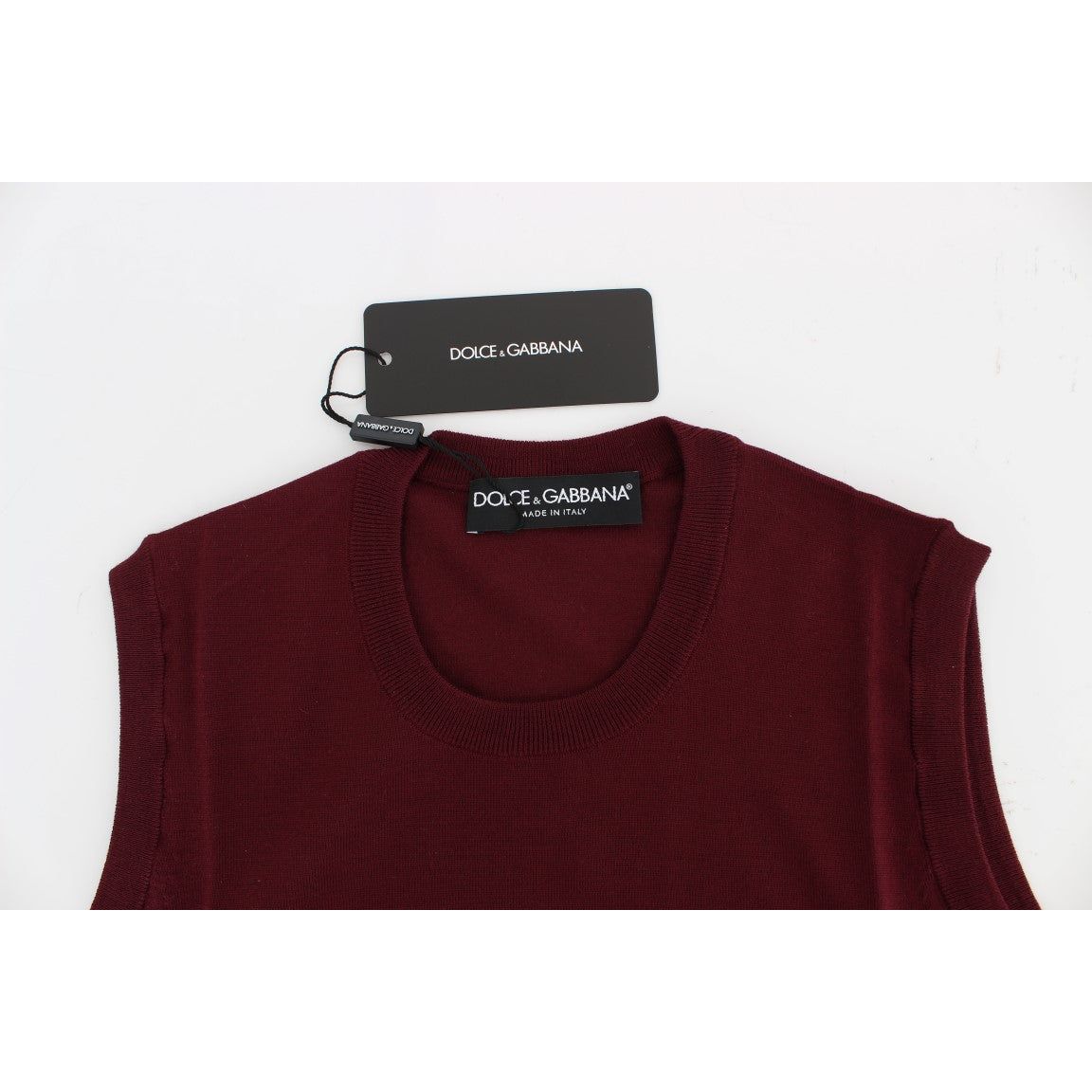 Dolce & Gabbana Elegant Red Wool Sleeveless Pullover Vest Dolce & Gabbana