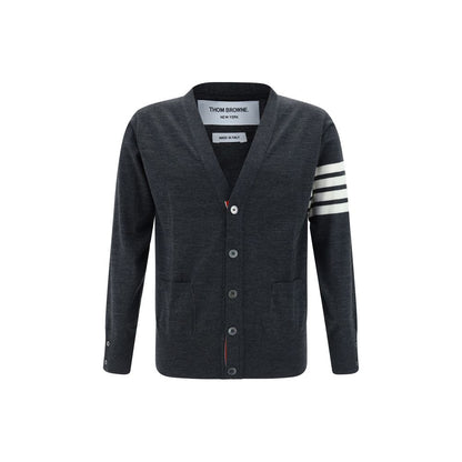 Thom Browne Gray Fleece Wool Cardigan