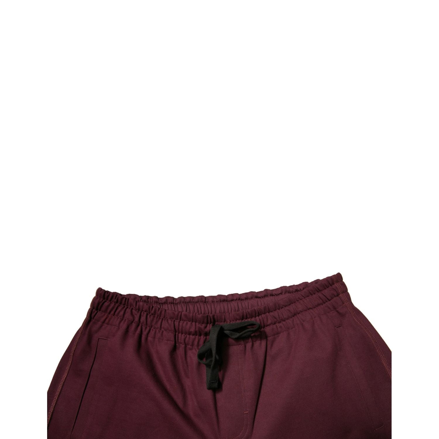 Dolce & Gabbana Maroon Cotton Mid Waist Bermuda Shorts