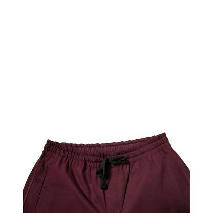 Dolce & Gabbana Maroon Cotton Mid Waist Bermuda Shorts