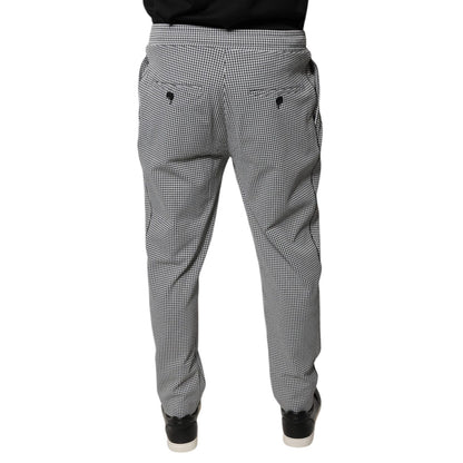 Dolce & Gabbana Black White Houndstooth Skinny Dress Pants