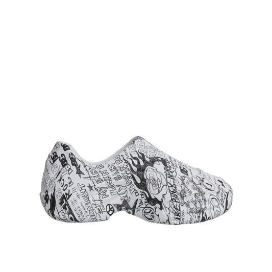Dolce & Gabbana White Black Graffiti Daymaster Sneakers Shoes