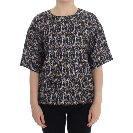 Dolce & Gabbana Enchanted Sicily Silk Blouse with Key Print Dolce & Gabbana