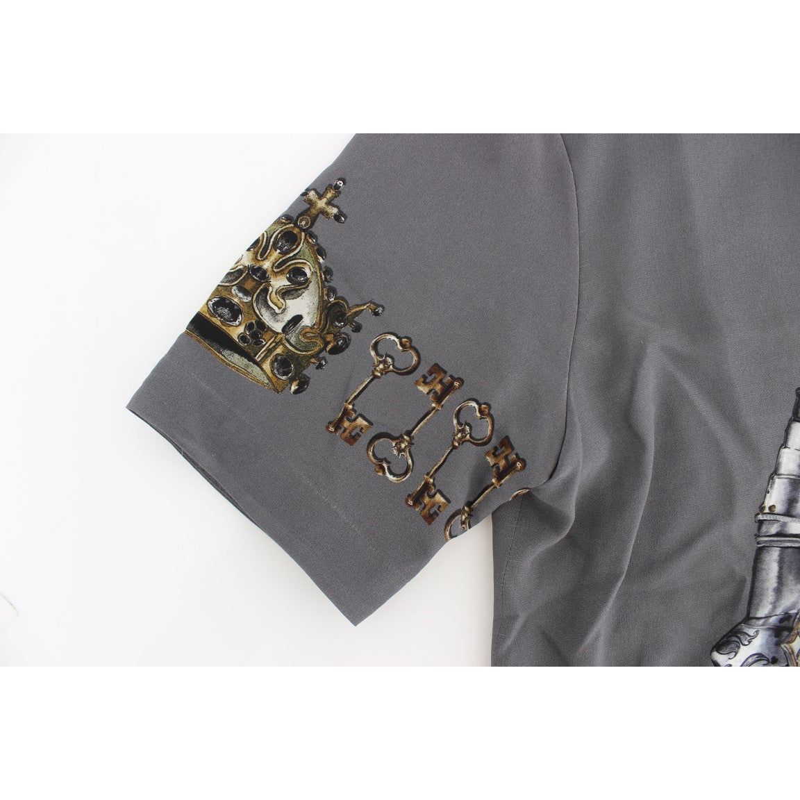 Enchanted Sicily Silk Blouse with Knight Print