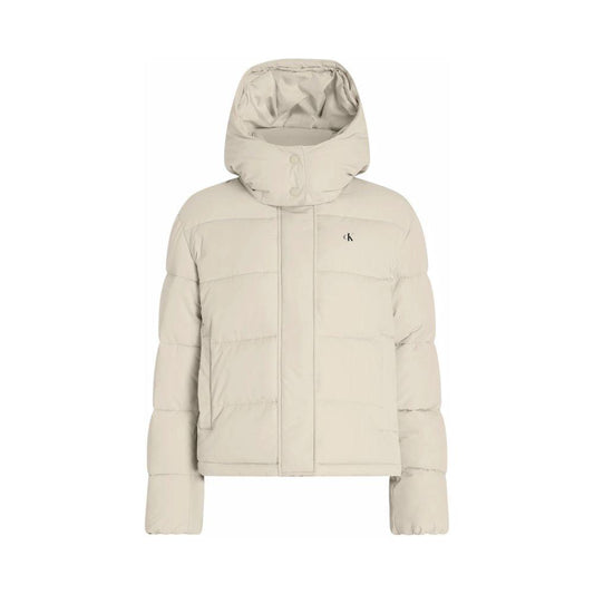 Calvin Klein Jeans Beige Recycled Polyester Jackets & Coat Calvin Klein Jeans