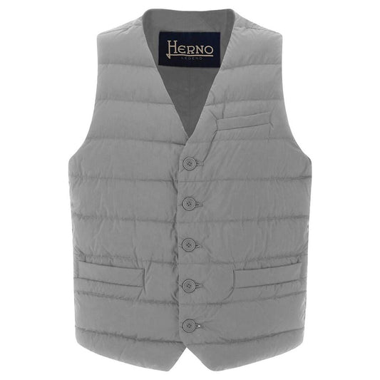 Herno Gray Nylon Vest Herno Light Slate Gray