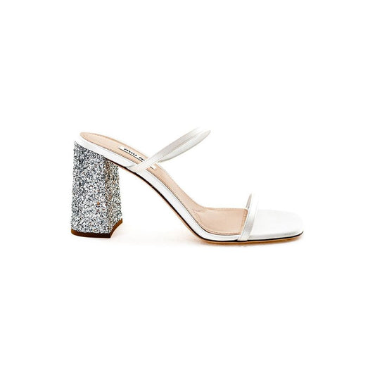 Miu Miu White Silk Sandal Miu Miu Antique White