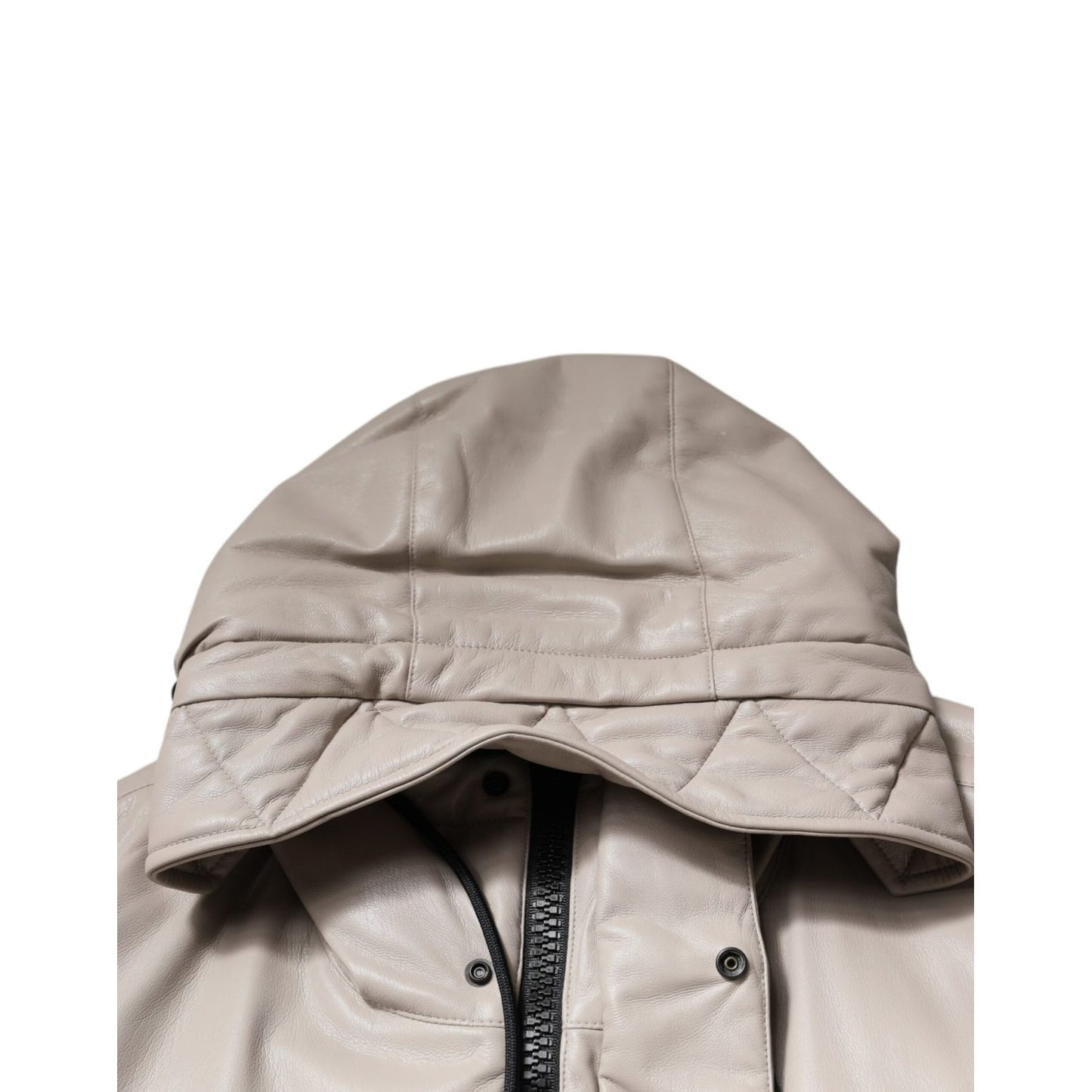 MSGM Beige Full Zip Hooded Long Sleeves Casual Coat Jacket MSGM