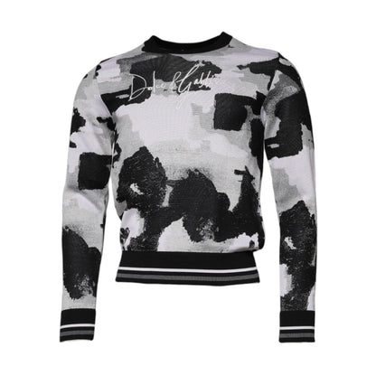 Dolce & Gabbana Multicolor Camouflage Crew Neck Men Pullover Sweater