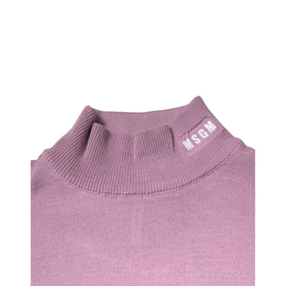 MSGM Purple Wool Knit Turtle Neck Long Sleeve Pullover Sweater MSGM