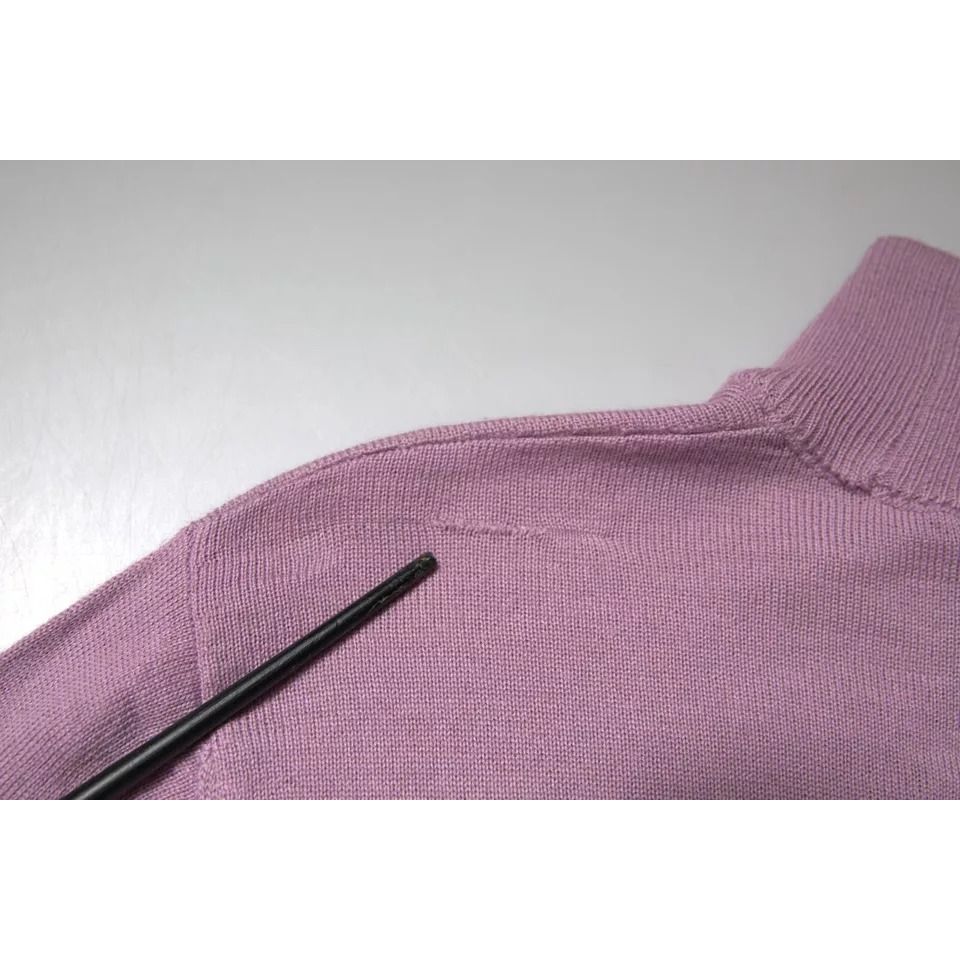 MSGM Purple Wool Knit Turtle Neck Long Sleeve Pullover Sweater MSGM