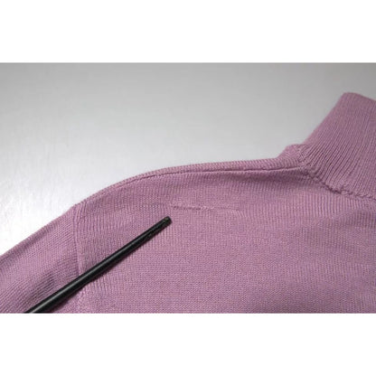 MSGM Purple Wool Knit Turtle Neck Long Sleeve Pullover Sweater MSGM
