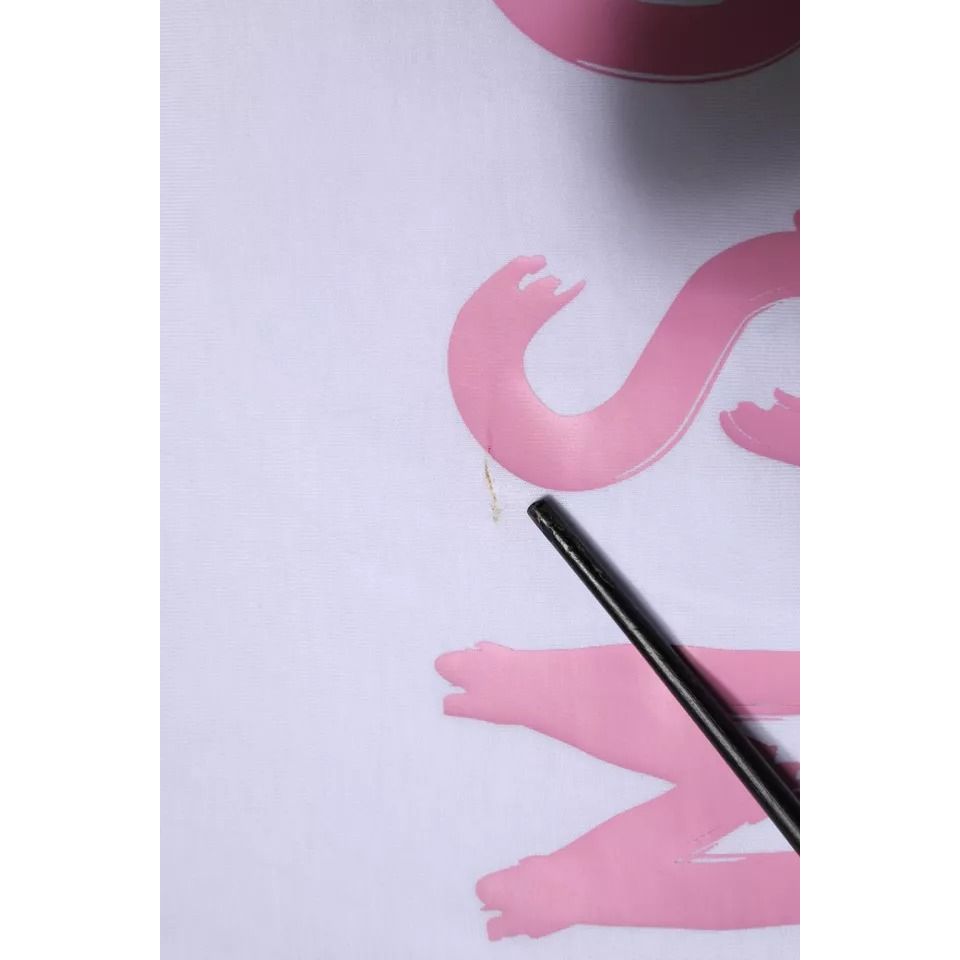 MSGM White Logo Print Cotton T-shirt Short Sleeves Mini Dress MSGM