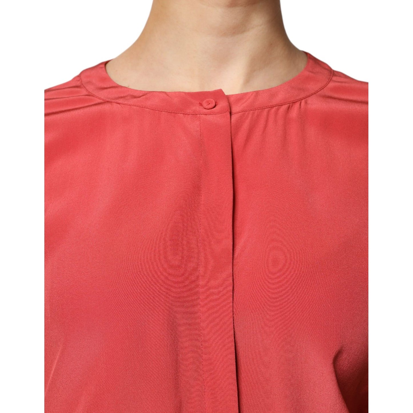 Peserico Red Long Sleeves Pencil Cut Drawstring Waist Dress Peserico