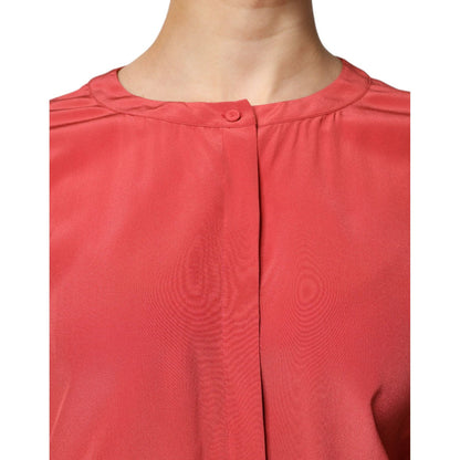 Peserico Red Long Sleeves Pencil Cut Drawstring Waist Dress Peserico