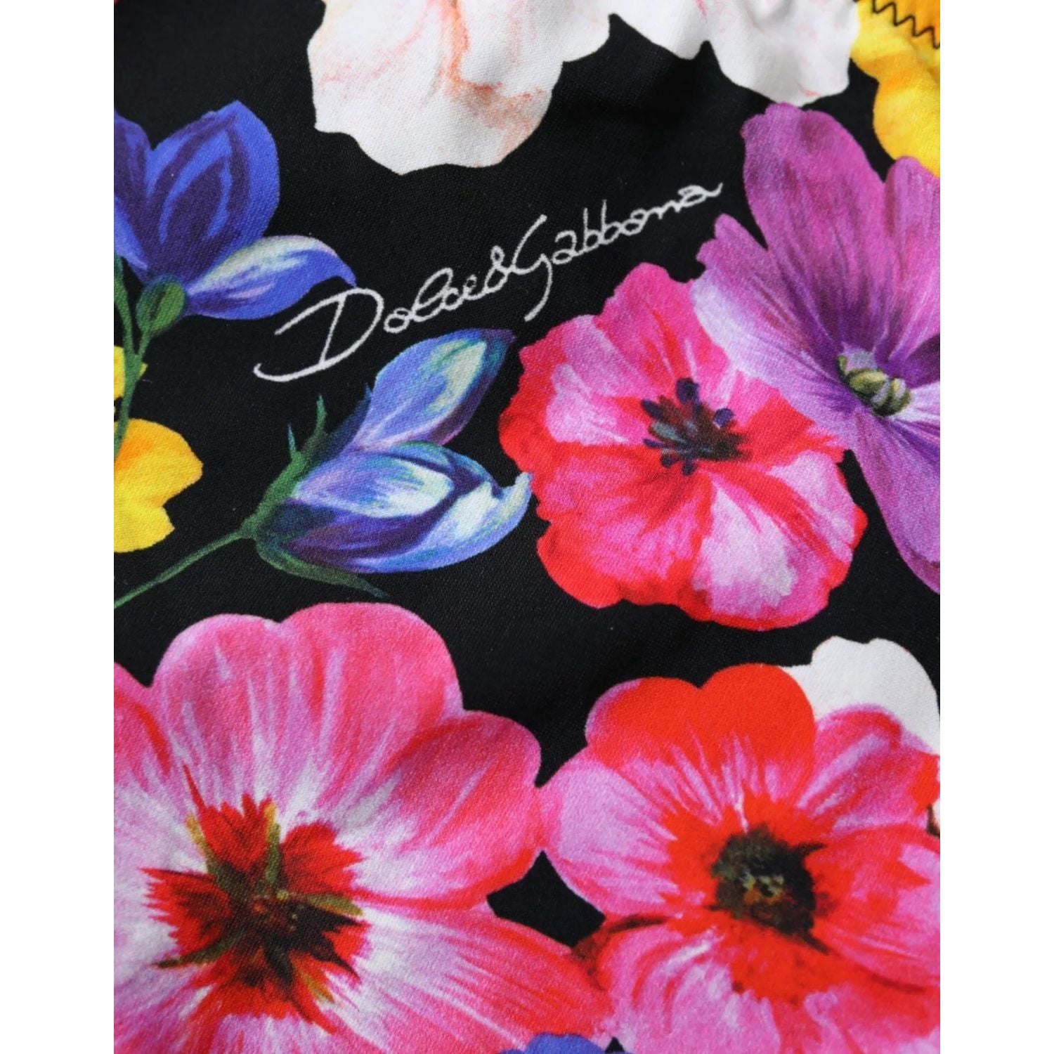 Dolce & Gabbana Black Floral Print Swimsuit Bikini Bottom Swimwear