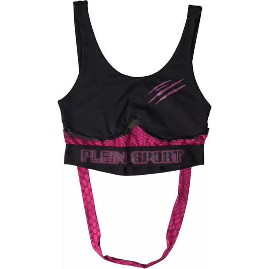 Plein Sport Black Fuchsia Logo Athlete Hannah Bra Underwear Plein Sport