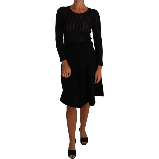 Dolce & Gabbana Elegant Black Knitted Sheath Dress