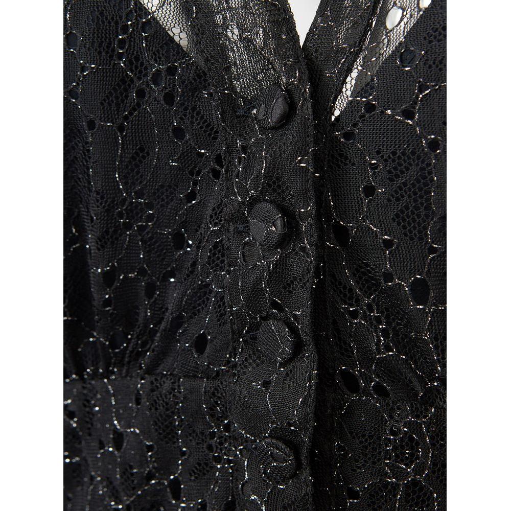 优雅黑色尼龙连衣裙