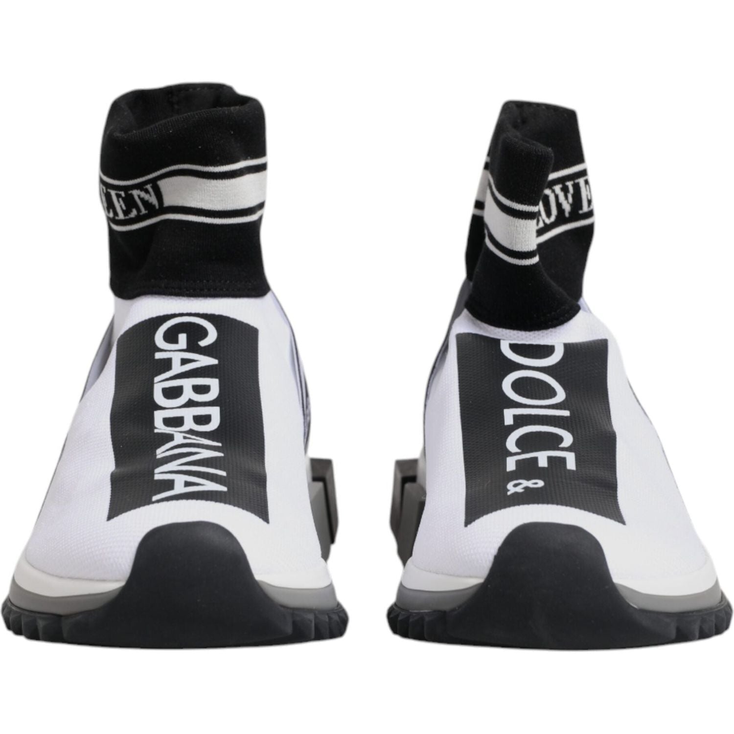 Dolce & Gabbana White Black Sorrento Socks Sneakers Shoes