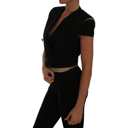 Dolce & Gabbana Black Short Croped Blazer Jacket Coats & Jackets