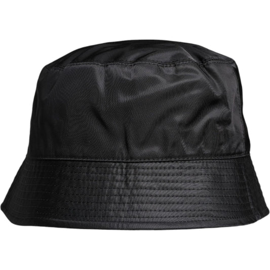 Dolce & Gabbana Black Cotton Wide Brim Bucket Hat