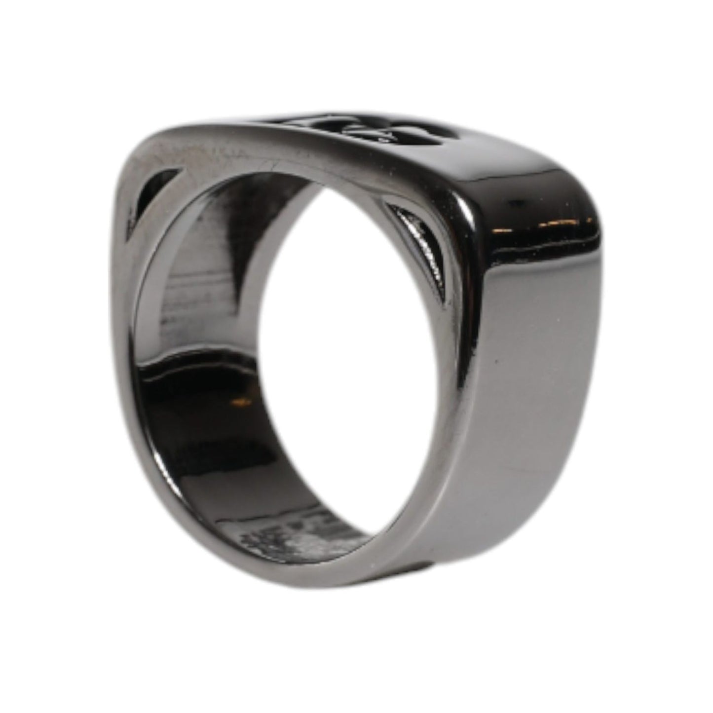 Dolce & Gabbana Silver Tone Brass Anello DG Logo Ring