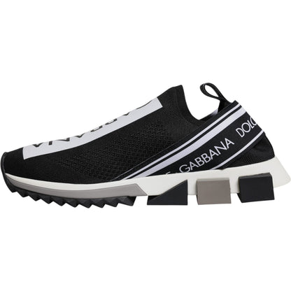 Dolce & Gabbana Black White Slip On Sorrento Sneakers Shoes