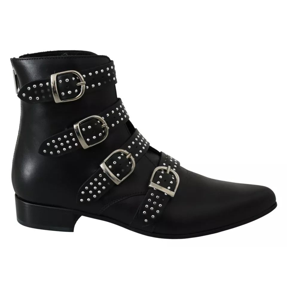 Dondup Black Fashion Buckled Zipper Ankle Boots Shoes