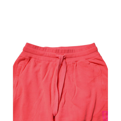 Dolce & Gabbana Neon Red Cotton Jogger Men Sweatpants Pants