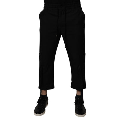 Dolce & Gabbana Black Polyester Men Cropped Pants Dolce & Gabbana