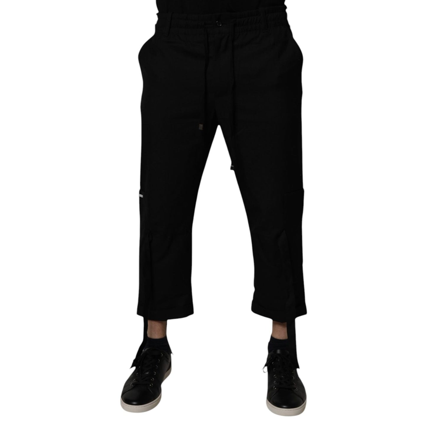 Dolce & Gabbana Black Polyester Men Cropped Pants Dolce & Gabbana