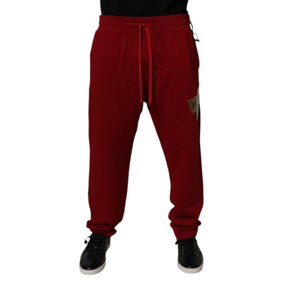 Dolce & Gabbana Red Logo Tape Cotton Jogger Sweatpants Pants Dolce & Gabbana